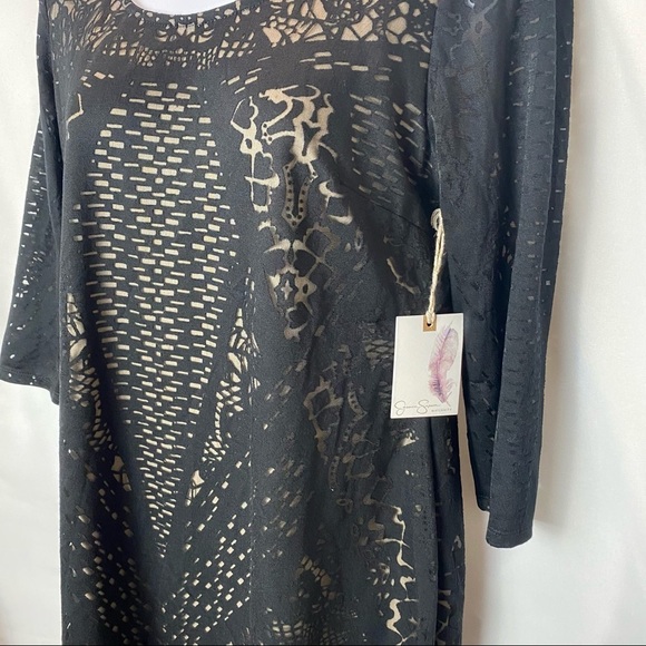 NWT Jessica Simpson Black Lace Mid Length Cocktail Maternity Dress Small - Picture 3 of 8